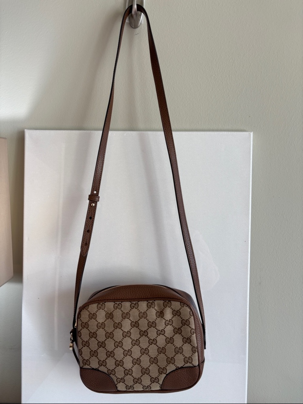 Gucci Brown & Beige GG Canvas Crossbody Bag